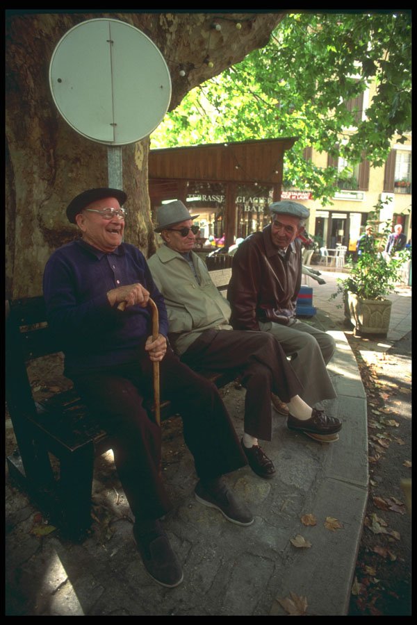 281089 Old Men Sitting On A Bench A4 Photo Print