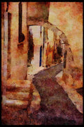 281091 Winding Streets And Alleys A4 Limited Edition Watercolour Print