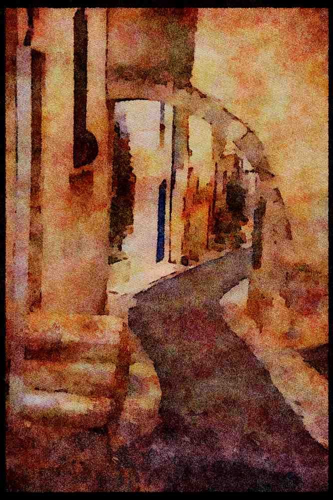 281091 Winding Streets And Alleys A4 Limited Edition Watercolour Print