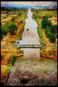 281094 The Rhone Sete Canal A4 Limited Edition Watercolour Print