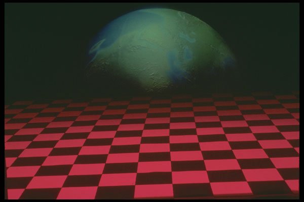 283007 Earth Over Checker A4 Photo Print