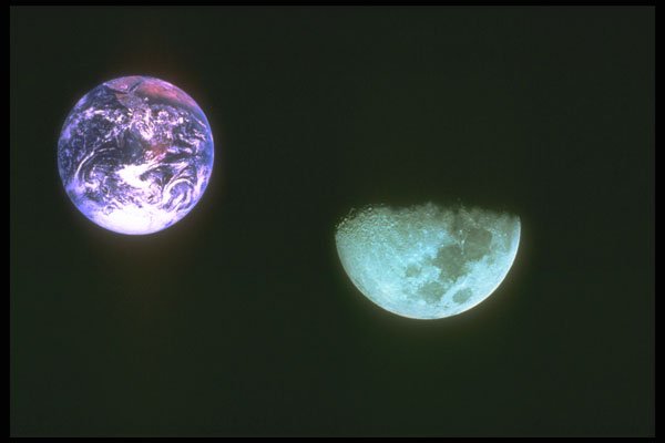 283024 Earth Moon A4 Photo Print