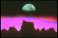 283029 Moon Over Mountains A4 Photo Print