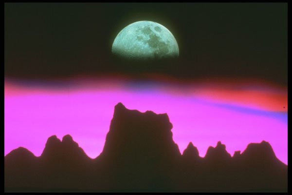 283029 Moon Over Mountains A4 Photo Print