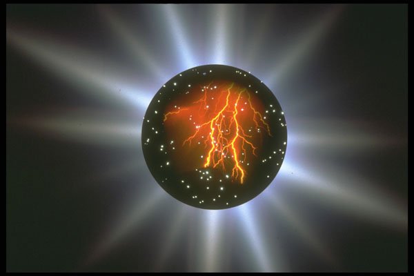 283042 Lightning In Black Hole A4 Photo Print