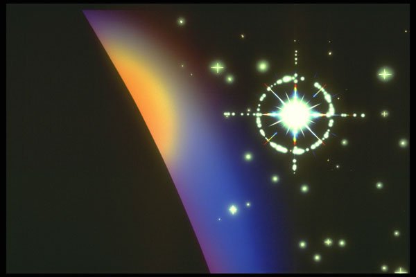 283049 Star Over Planet A4 Photo Print