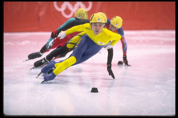284061 Men's Speed Skating A4 Photo Print