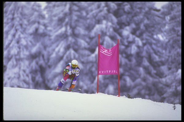 284077 Downhill Skiing A4 Photo Print