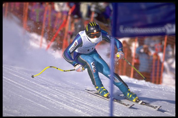 284091 Downhill Skiing A4 Photo Print