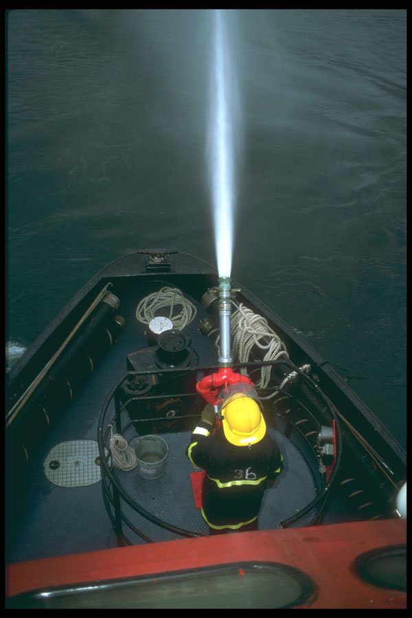 285037 Fireboat Deck Gun A4 Photo Print