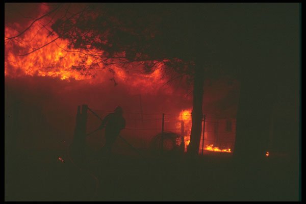 285059 Rural Fire At Night A4 Photo Print