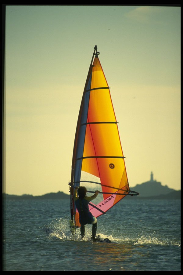 286002 Windsurfer, St. Aubins A4 Photo Print