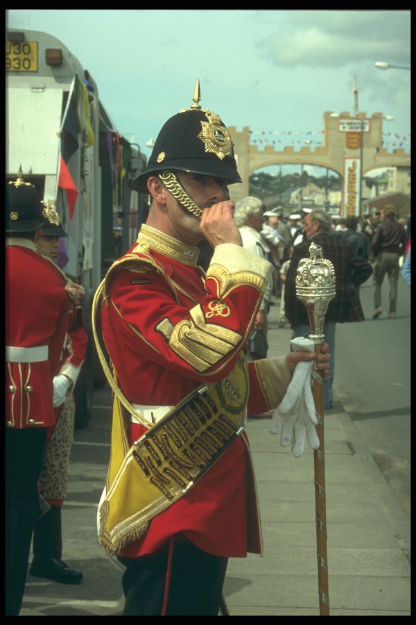 286080 Drum Major At Battle Of Flowers A4 Photo Print