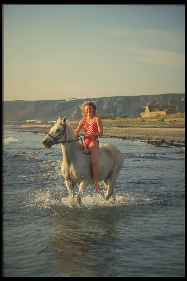 286099 Horse Riding Near The Water Splash A4 Photo Print