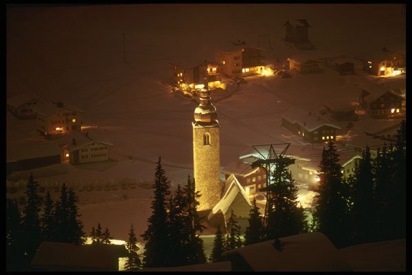 287020 Night View Of Tyroll, Tyroll, Austria A4 Photo Print