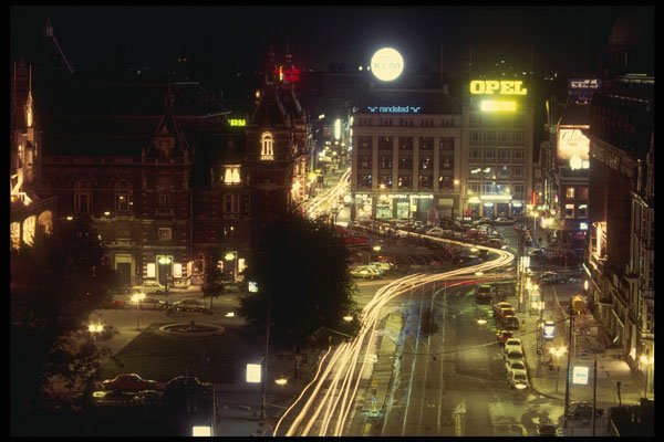 287026 City Center At Night, Amsterdam, Holland A4 Photo Print