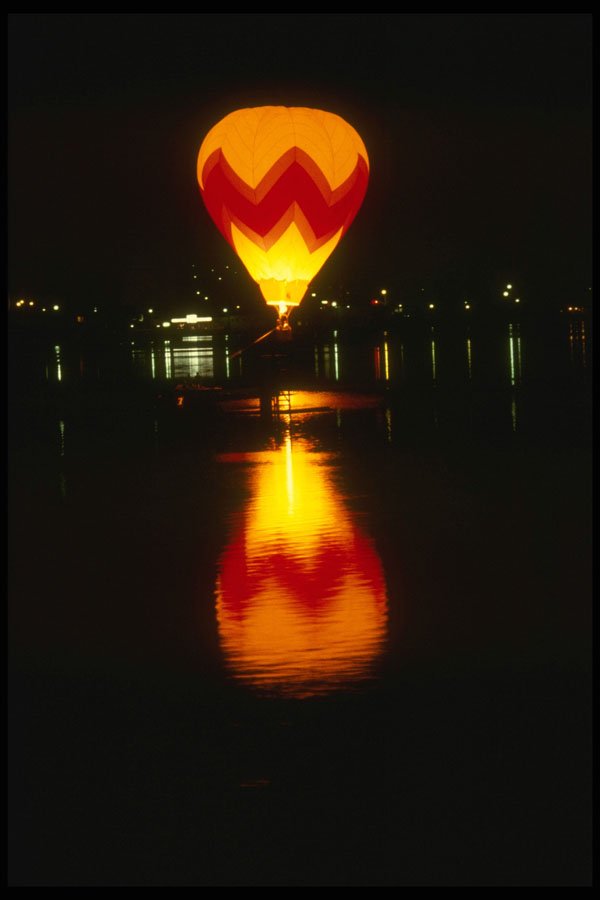 287035 Tethered Balloon Over Water, Sherbrooke, Quebec A4 Photo Print