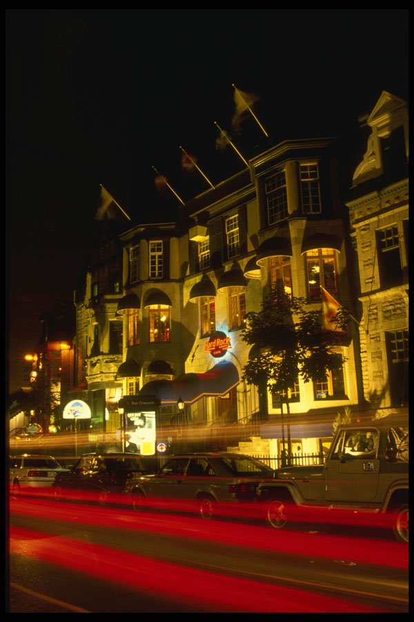 287059 Crescent Street At Night, Montreal, Quebec, Canada A4 Photo Print