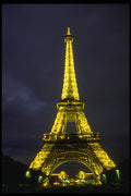 287068 Eiffel Tower At Night, Paris, France A4 Photo Print