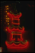 287077 Pagoda Neon Sign, Chinatown, New York City A4 Photo Print