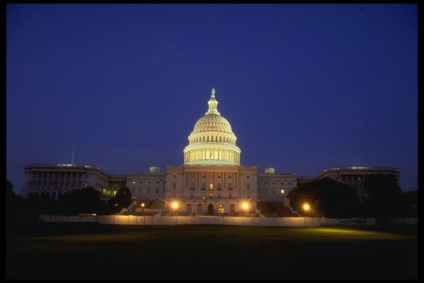 287080 Night View Of The Capitol Building, Washington DC A4 Photo Print