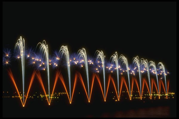 287093 Fireworks On Concorde Bridge, Montreal, Quebec A4 Photo Print