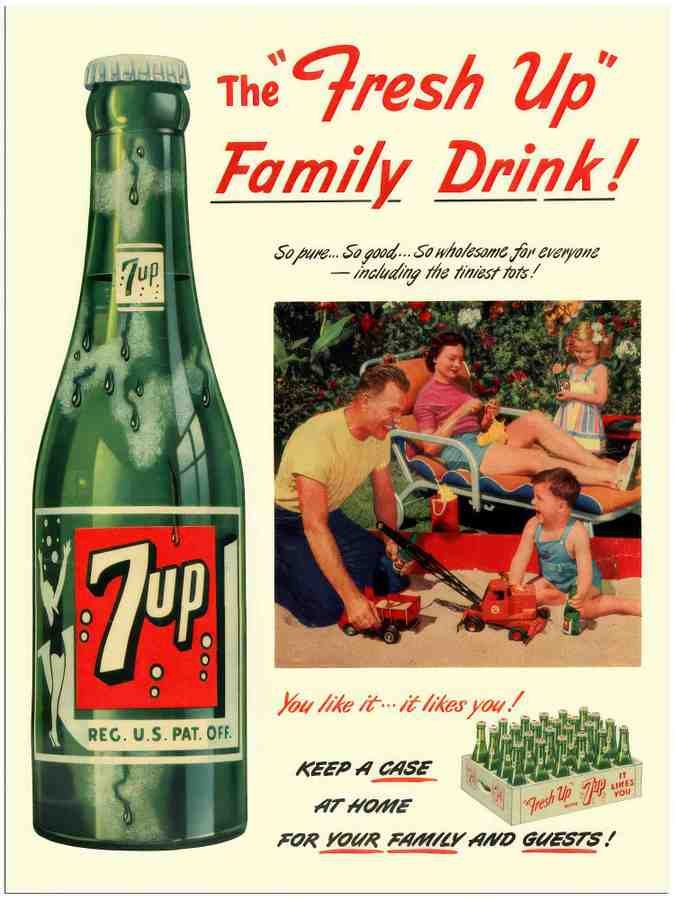 288 7 up drinks advert 1950s 2 Vintage Advert A4 Photo Print