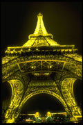 288013 The Eiffel Tower At Night A4 Photo Print