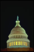 288015 Capitol Building Dome At Night, Washington A4 Photo Print