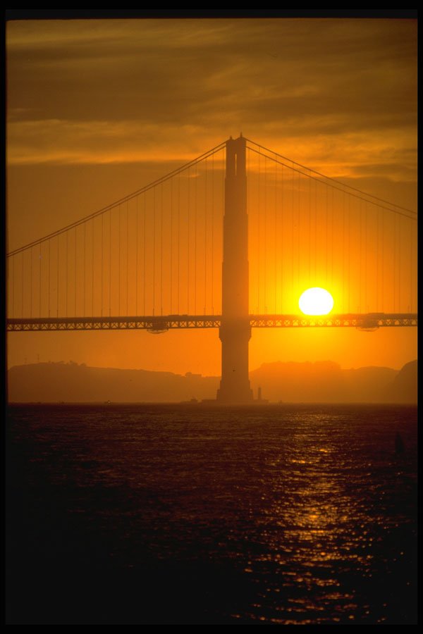 288031 Golden Gate Bridge At Sunset A4 Photo Print