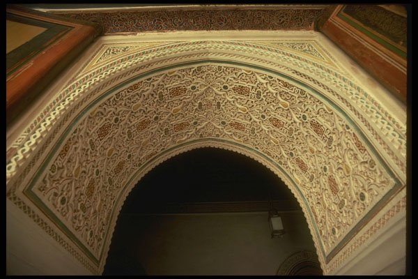 293009 Morocco, Top Of Palace Doorway A4 Photo Print