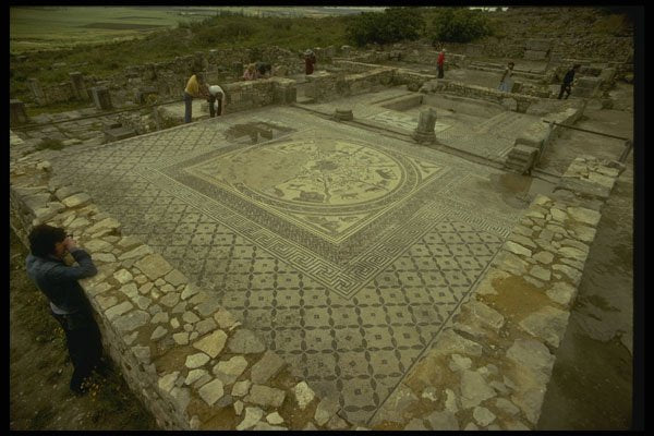 293018 Morocco, Ancient Roman Mosaic A4 Photo Print