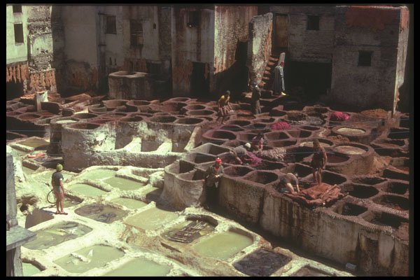 293033 Morocco, Hide Tanning Vats A4 Photo Print