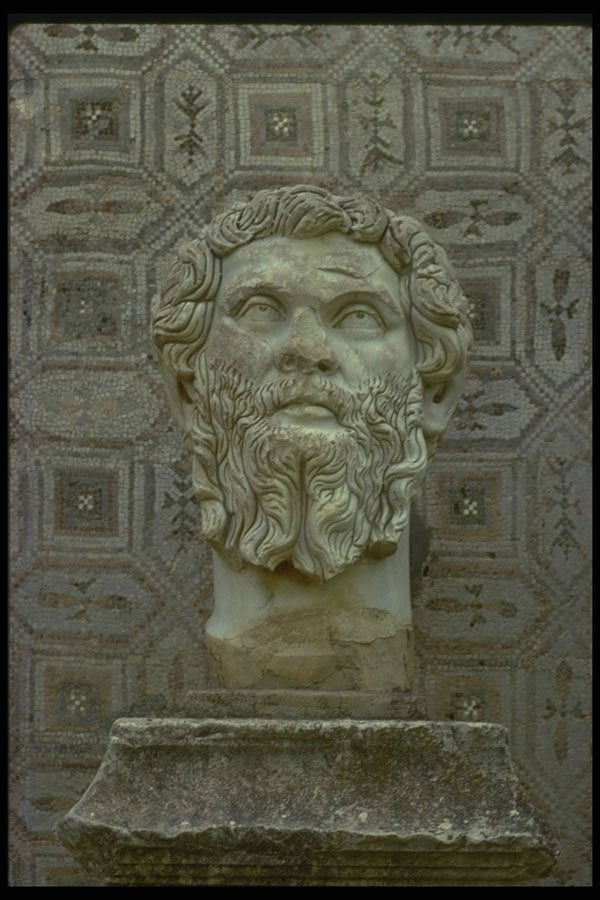 293068 Algeria, Stone Head Outside Museum A4 Photo Print