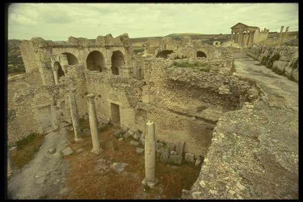 293080 Tunisia, View Of City Levels A4 Photo Print