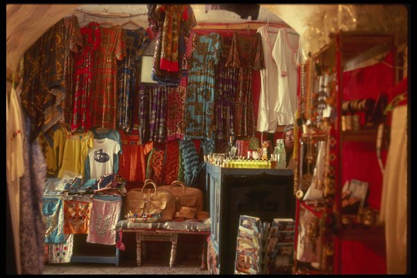 293083 Tunisia, Old Town Clothing Shop A4 Photo Print