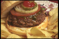294081 Hamburger And Chips A4 Photo Print