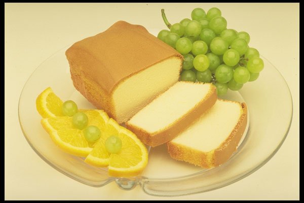 294088 Golden Cake Served With Fruit A4 Photo Print