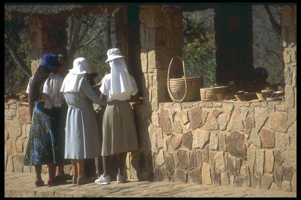 296032 Buying Crafts At The Market, Matobo A4 Photo Print