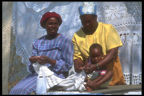 296053 Women Doing Crochet Work A4 Photo Print