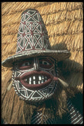 296072 African Mask With Big Hat A4 Photo Print
