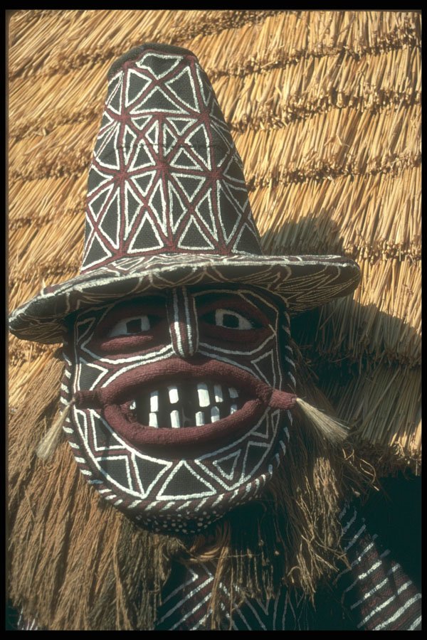 296072 African Mask With Big Hat A4 Photo Print