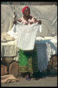 296079 African Displaying Her Work A4 Photo Print