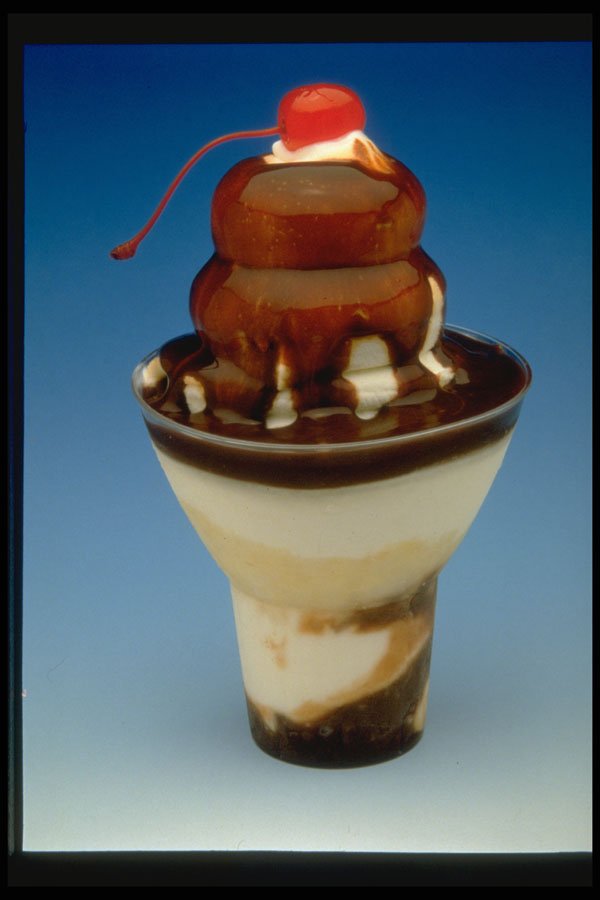 297017 Ice Cream With Chocolate Sauce A4 Photo Print
