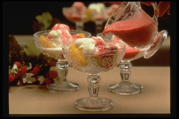 297031 Ice Cream With Strawberry Sauce A4 Photo Print