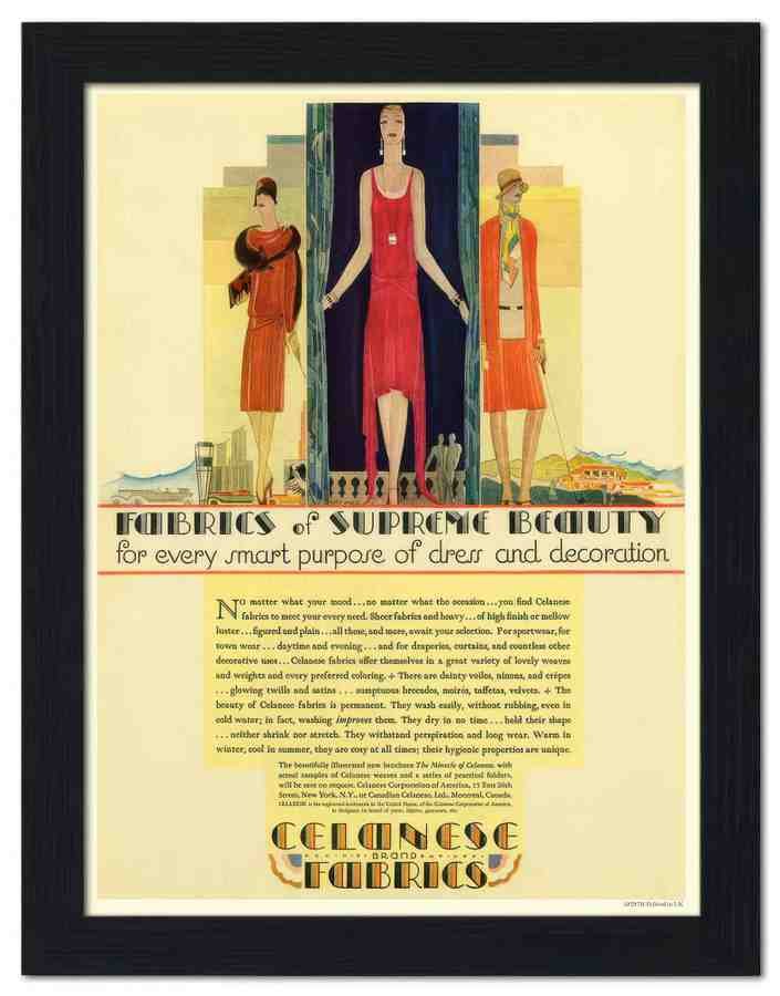 297H celanese fabrics 1928 2 Vintage Advert A4 Photo Print