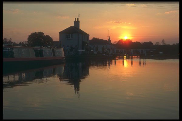 298064 Sunset, Grand Union Canal A4 Photo Print