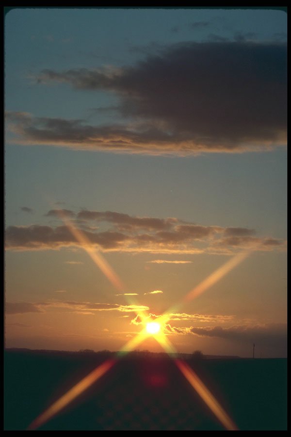 298082 Sunset With Cross, Bow Brickhill A4 Photo Print