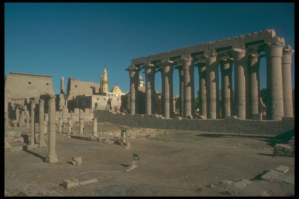 299019 Luxor, Thebes, Temple And Courtyard A4 Photo Print