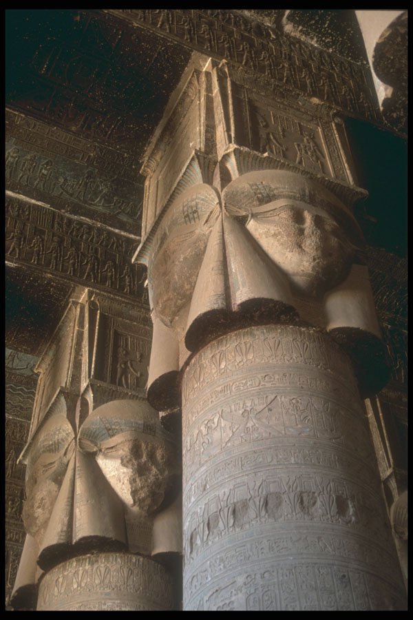 299054 Dendera, Harbor Head Columns A4 Photo Print